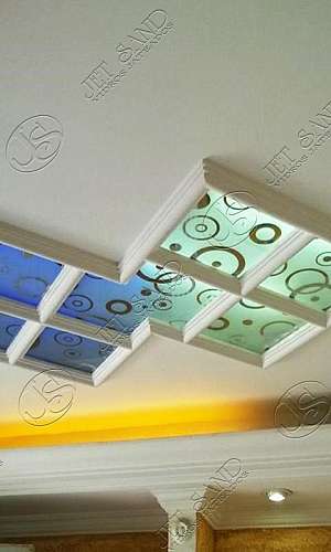 Vitral para Teto Jateado em Espelho Vitral para Teto Jateado em Espelho